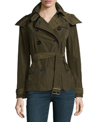 Burberry Brit Balmoral Cropped Double Breasted Trench Coat