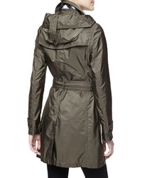 Burberry Brit Double Breasted Trench Coat Military Olive
