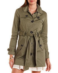 Charlotte Russe Belted Twill Trench Coat