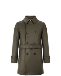 MACKINTOSH Dark Olive Wool Short Trench Coat Gm 005f