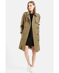 Topshop Double Breasted Cotton Trench