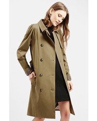 Topshop Double Breasted Cotton Trench