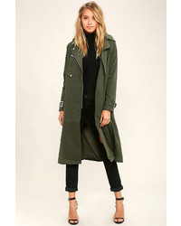 Obey Easy Rider Olive Green Trench Coat