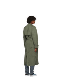 Kenzo Green Cotton Trench Coat