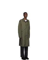 Random Identities Green Punched Trench Coat