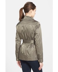 Vince Camuto Mini Satin Trench Coat With Removable Quilted Bib