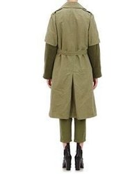 Nlst Layered Trench Coat Green