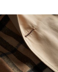 Burberry Shearling Topcollar Cotton Gabardine Trench Coat With Warmer