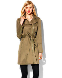Vince Camuto Zipper Belted Trench Coat