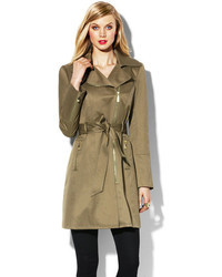 Vince Camuto Zipper Belted Trench Coat