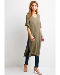 Forever 21 Contemporary Crepe High Slit Tunic