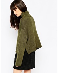 Asos Collection Boxy Sweater With Chunky High Neck