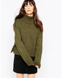 Asos Collection Boxy Sweater With Chunky High Neck