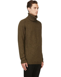 Maison Margiela Olive Green Yaks Wool Turtleneck Sweater, $1,075 
