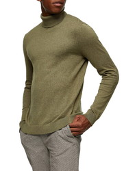 Topman Solid Cotton Turtleneck Sweater
