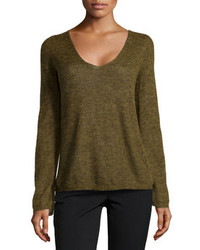 Olive V-neck Sweater