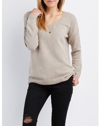 Charlotte Russe Brushed V Neck Sweater