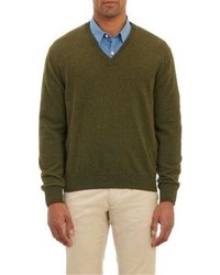 Barneys New York Cashmere V Neck Pullover Sweater