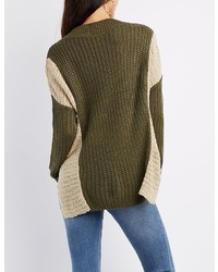 Charlotte Russe Colorblock V Neck Sweater