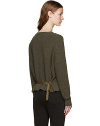 Helmut Lang Green Cotton Cashmere Sweater