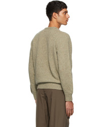 Lemaire Green Seamless V Neck Sweater