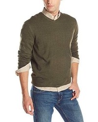 Haggar Modified Cable Center Front Panel V Neck Sweater