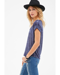 Forever 21 Contemporary Heathered Box Pleat Tee