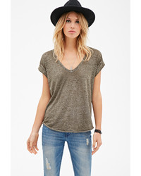Forever 21 Contemporary Heathered Box Pleat Tee