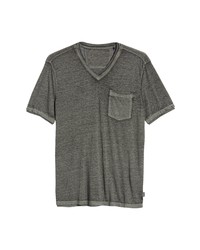 John Varvatos Davis V Neck Burnout Cotton Blend T Shirt In Light Olive At Nordstrom