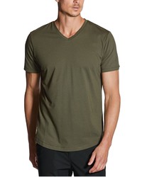 CUTS CLOTHING Fit V Neck Cotton Blend T Shirt In Pine At Nordstrom