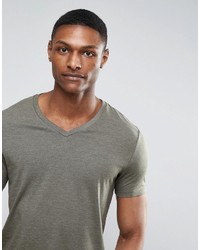 Asos Tall T Shirt With V Neck In Green