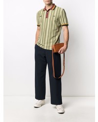 Fred Perry Logo Printed Striped Polo Shirt