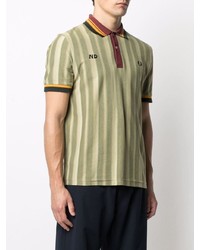 Fred Perry Logo Printed Striped Polo Shirt