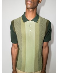 Beams Plus Striped Knitted Polo Shirt