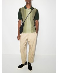 Beams Plus Striped Knitted Polo Shirt