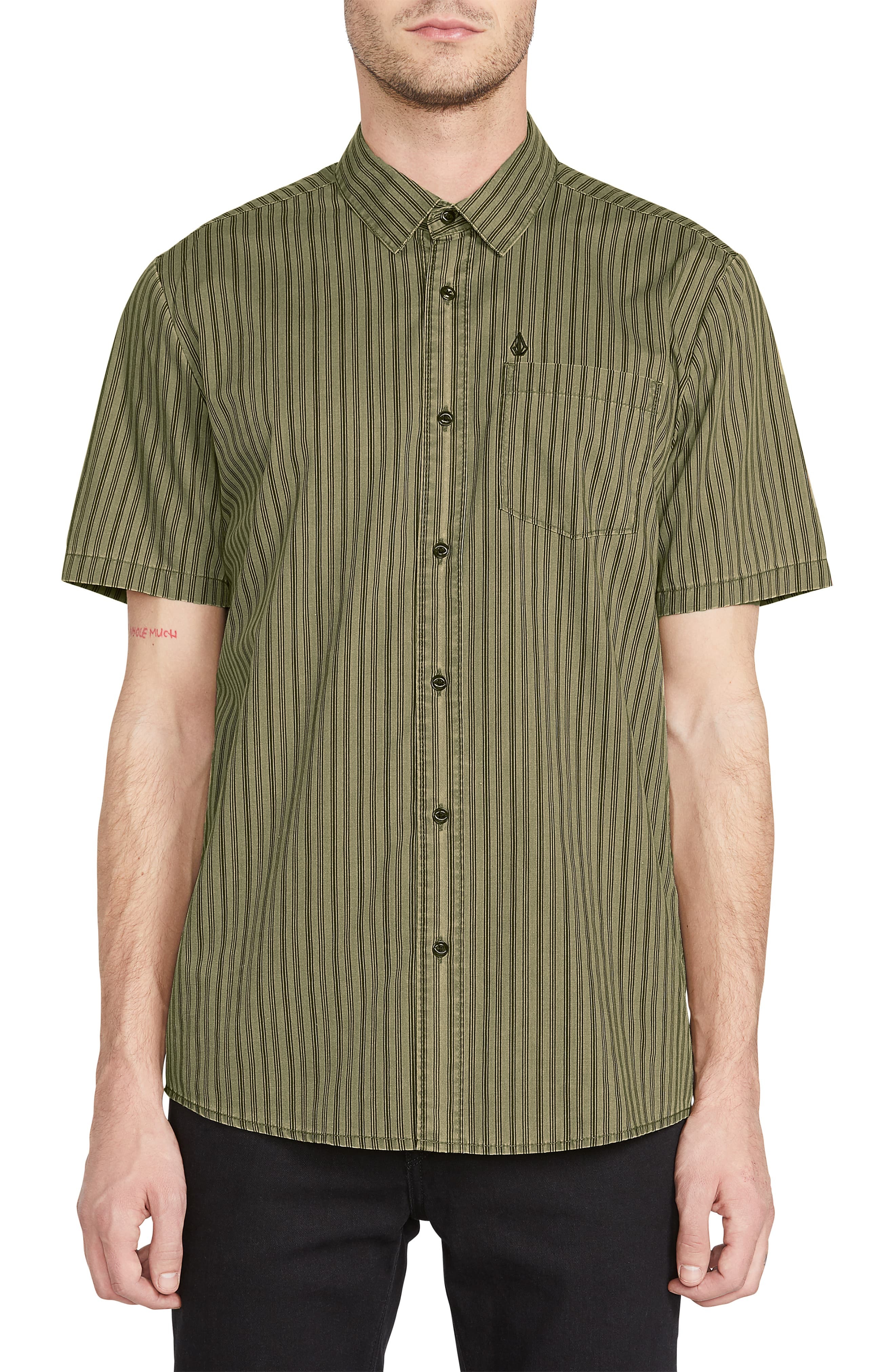 Xiloccer Mens Buttons Stripe Short Sleeve Patchwork Casual T-Shirt Tops Blouse