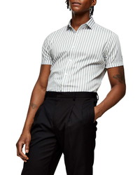 Topman Bengal Stripe Short Sleeve Button Up Shirt
