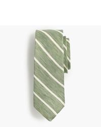 J.Crew Silk Linen Tie In Thin Stripe