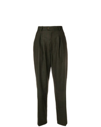 Yves Saint Laurent Vintage Pinstriped High Rise Tapered Trousers