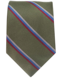 Olive Vertical Striped Tie