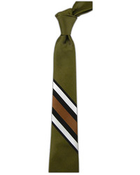 The Tie Bar Prodigy Stripe Olivebrown