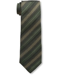 Isaia Seven Fold Striped Tieolive