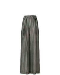 Olive Vertical Striped Wide Leg Pants