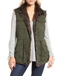 Cupcakes And Cashmere Ashling Faux Fur Lined Utility Vest
