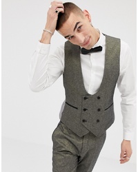 Twisted Tailor Super Skinny Gold Waistcoat