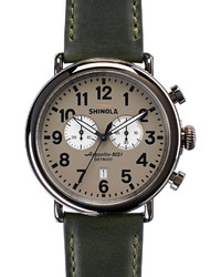 Shinola 47mm Runwell Chronograph Watch Green