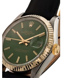 La Californienne Gilt Green Navy Rolex Oyster Perpetual Date Two Tone Watch 34mm