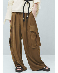 Mango Outlet Cargo Palazzo Trousers