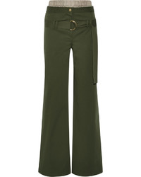 Rosie Assoulin I See London Stretch Cotton Twill Wide Leg Pants