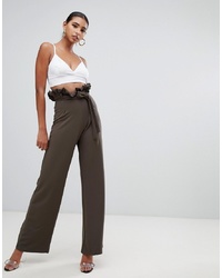 In The Style Sarah Ashcroft Flared High Waisted Paperbag Trousers